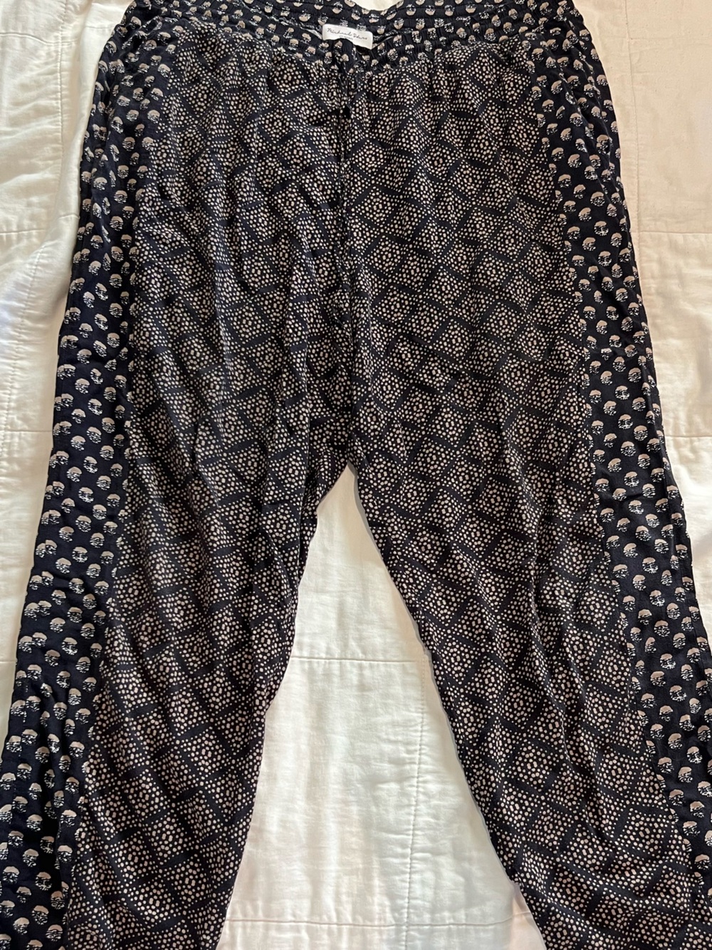 Michael Stars Black and Cream Printed Pants
